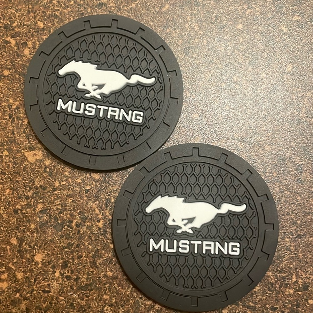 Two new Mustang Logo‎ Car Coasters